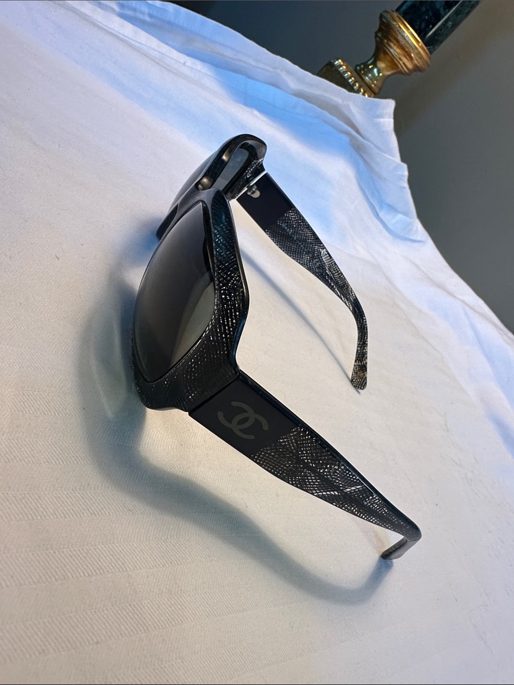 Black Chanel Designer-Style Women's Sunglasses with Logo Accent
